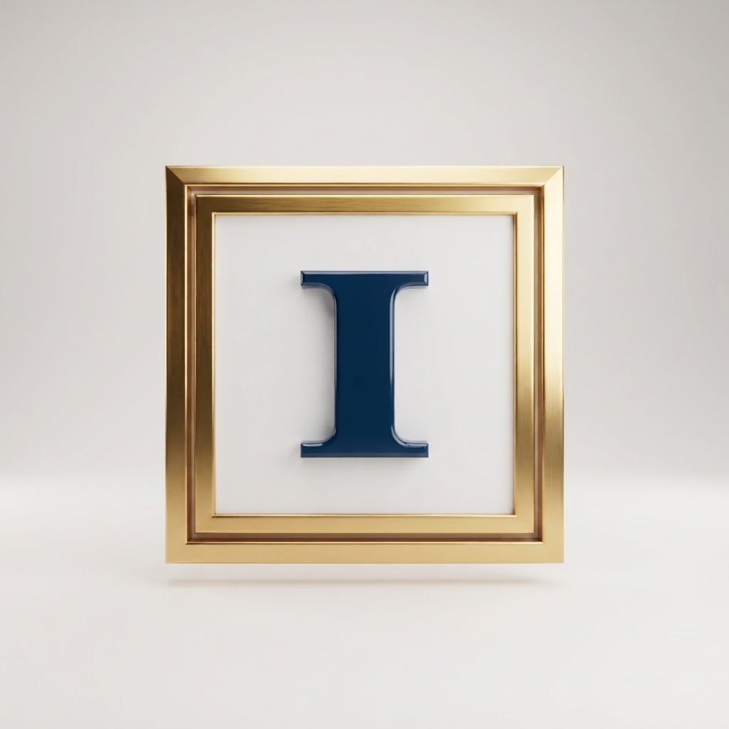 Integrity Bank for Business I monogram logo framed in gold